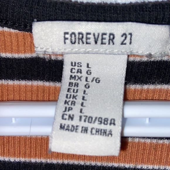 stripped ribbed t-shirt forever 21 - Picture 2 of 3